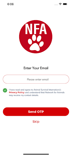 Android application Network for Animals screenshort