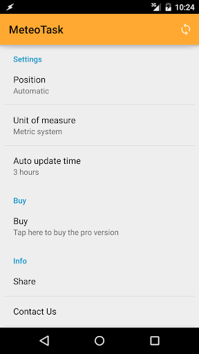 Android application MeteoTask screenshort
