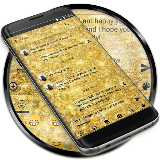 SMS Messages GlitterGold Glass  Icon