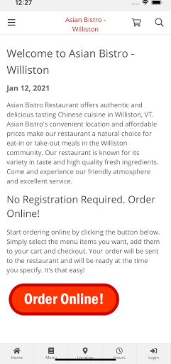 Android application Asian Bistro - Williston screenshort