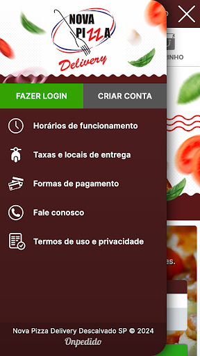Android application Nova Pizza Delivery screenshort