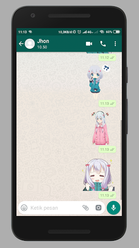 Cute Anime wastickers Screen 3