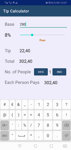 Tip Calculator - Simple Screen 2