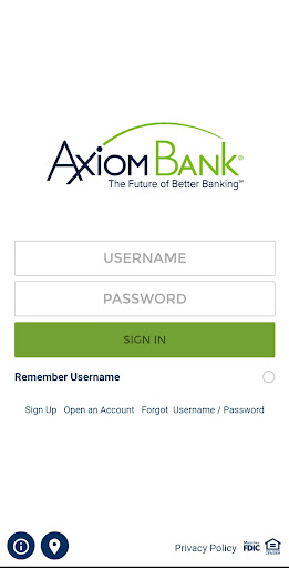 Android application Axiom Bank screenshort