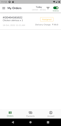 Android application Grofto Delivery Partner screenshort