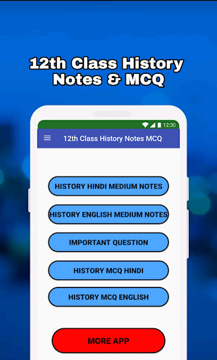 Screenshot of 12th Class History Notes & MCQ