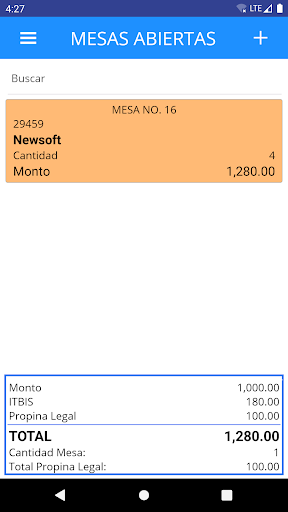Android application El Camarero screenshort