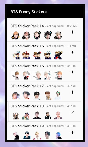 Android application BTS Stickers: BTS Army Sticker screenshort