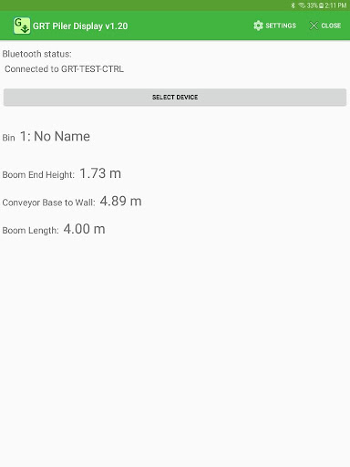 Greentronics Piler App Screen 2