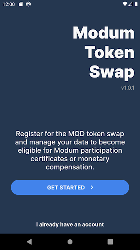 Android application Modum Token Swap screenshort