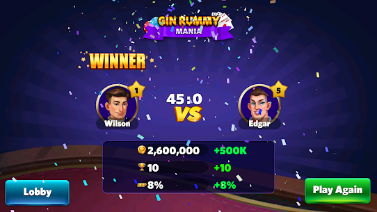 Download Gin Rummy Mania v1.0.21 (MOD Premium) Free For Andriod 5