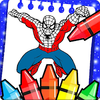 Spider super heroes coloring cartoon women's game