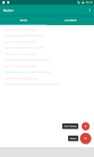 Notes+/Memo Screen 2