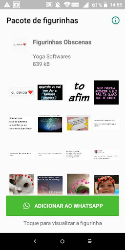 Android application Figurinhas Obscenas screenshort