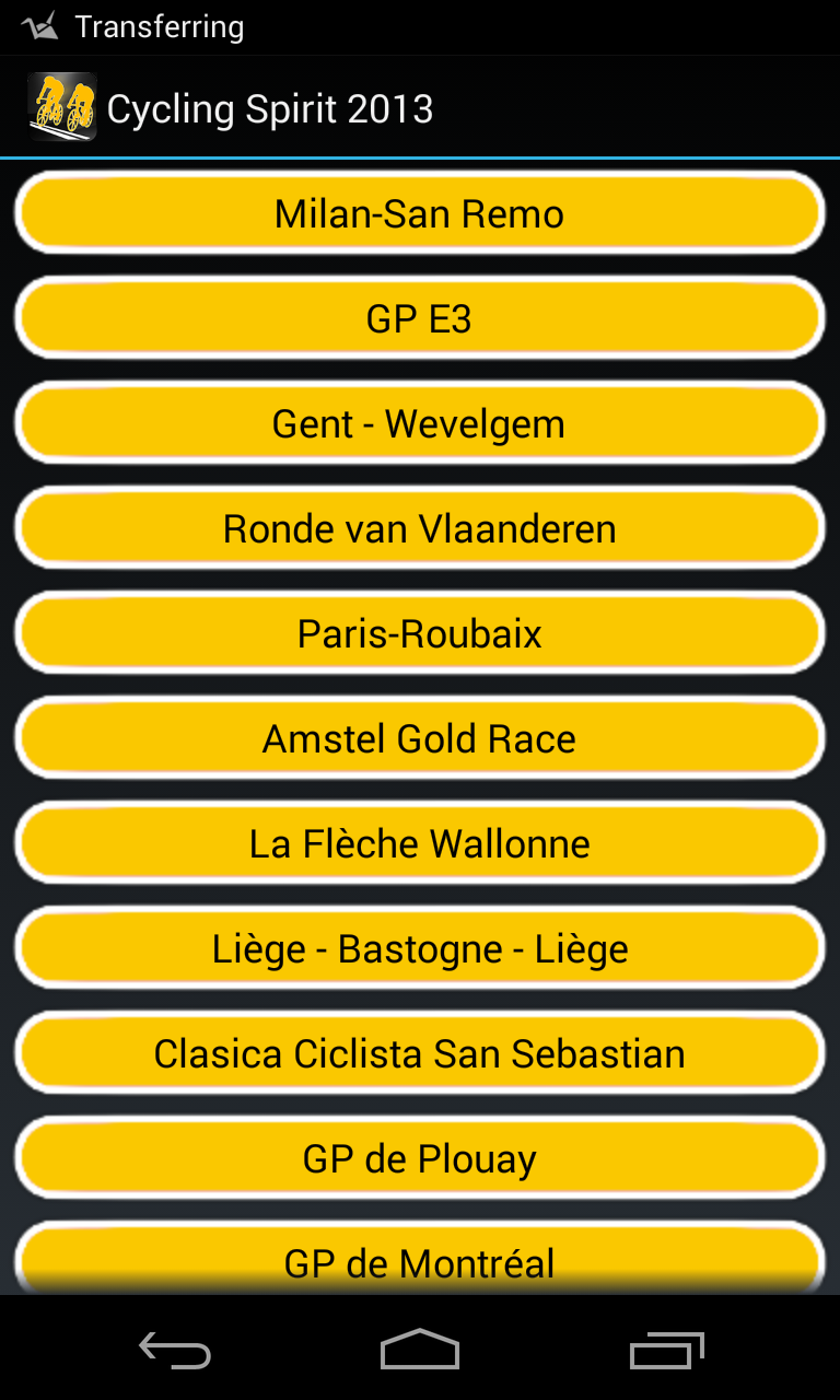 Android application Cycling Spirit 2013 screenshort