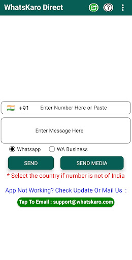 Android application WhatsKaro Direct Message screenshort