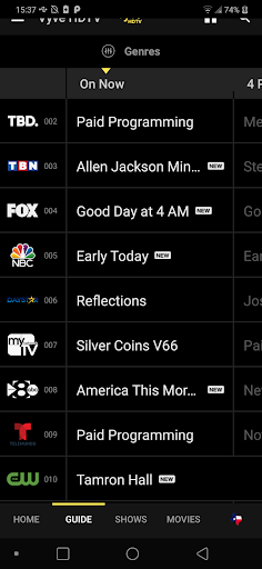 Screenshot of Vyve HDTV Service