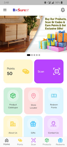 Android application BSure Rewards screenshort