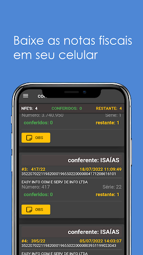 Android application NFeD WEB confere screenshort