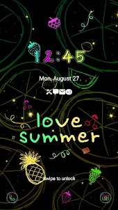 Doodle Summer Fruit- Wallpaper