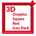 3D Square Red Icon Pack Oneplu