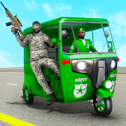 Army Auto Rickshaw Games 2020 :Army Taxi Game