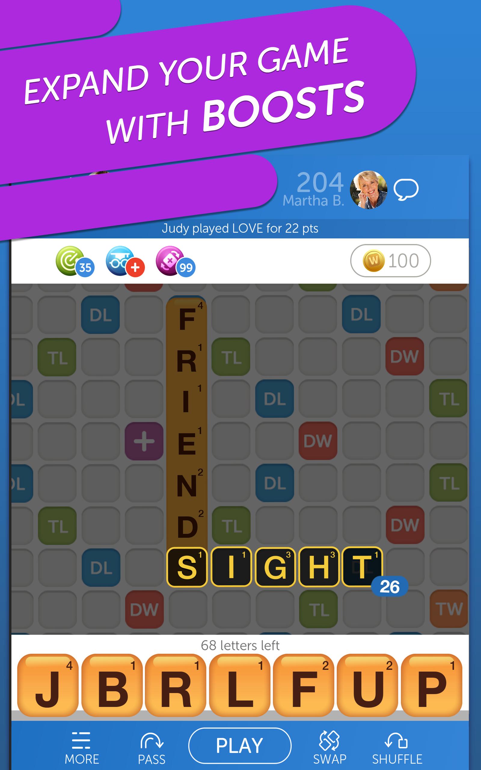 Android application Words with Friends Word Puzzle screenshort