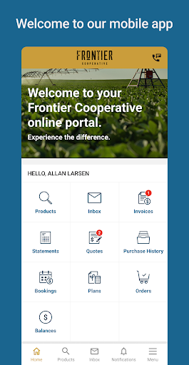 Android application Frontier Cooperative Connect screenshort
