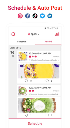 Android application Apphi: Schedule Social Media screenshort