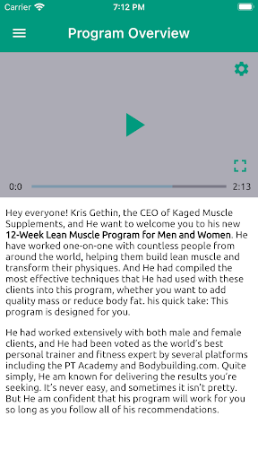 Android application Lean Muscle screenshort