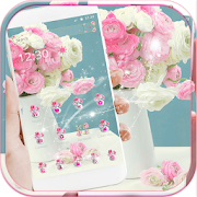 Pink Rose Theme for Launcher Rose Love  Icon