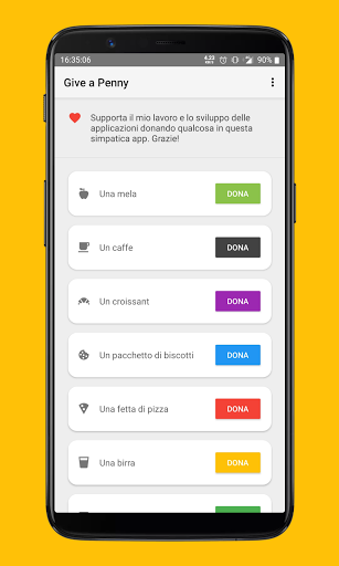 Android application Give a Penny - Donations app screenshort