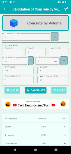 Screenshot of Easy Construction Calculator