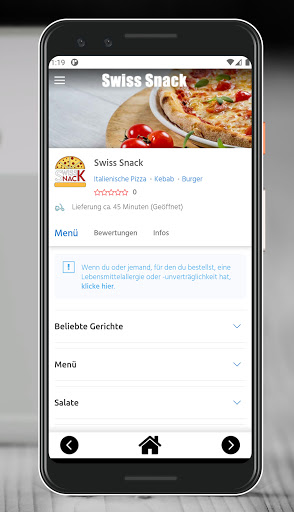 Android application Swiss Snack screenshort