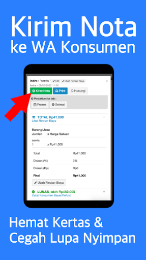 Nota Bisnis Penjualan Service Screen 3