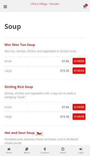 China Village Novato Ordering Screen 3