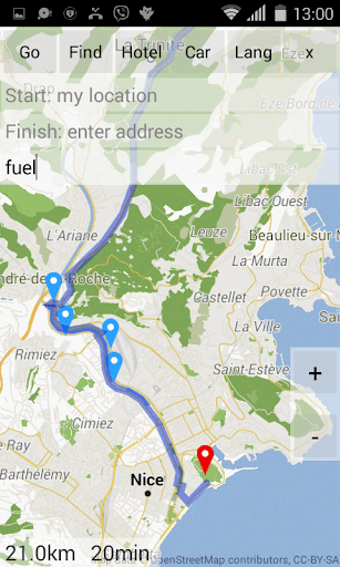 French Riviera Offline Map Screen 3