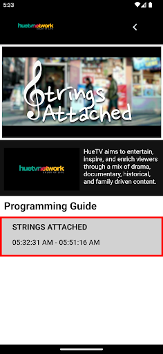 HueTVNetwork Screen 2