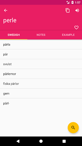 Danish Swedish Dictionary Screen 2