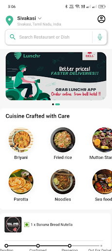 Android application Lunchr: Food Delivery & Sonic screenshort