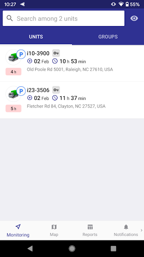 Android application SkyTrac Fleet screenshort