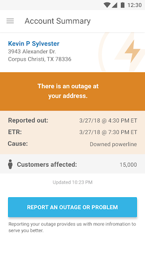 Android application AEP Texas screenshort