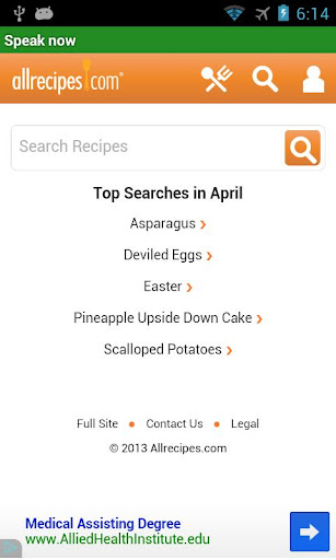 Android application Culinary Pal™ recipes by voice screenshort
