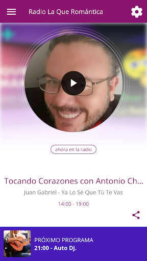 Android application Radio La Que Romántica screenshort