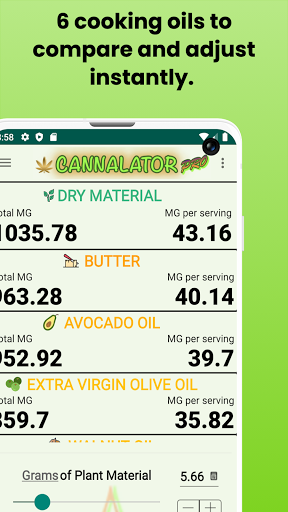 Android application Weed calculator for THC & CBD screenshort