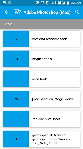Shortcut Keys Screen 2
