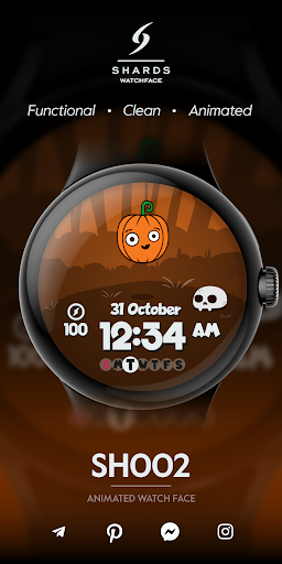 Android application SH002 Watch Face, Halloween screenshort