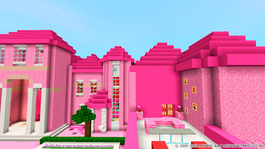 Розовый дом для майнкрафт