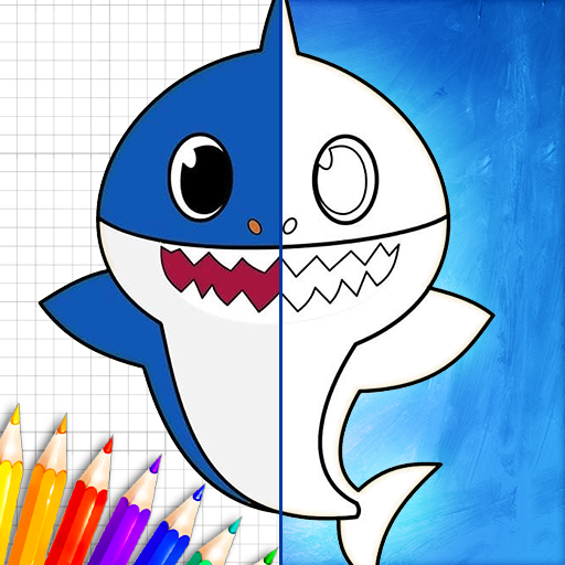 Fish Shark Coloring Book 4K