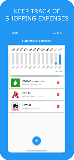 Android application Supermarket Expenses screenshort